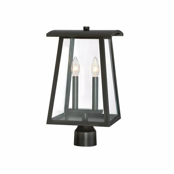 Designers Fountain Calderwood 2-Light Burnished Bronze Steel Line Voltage Outdoor Weather Resistant Post Light 22636-BNB